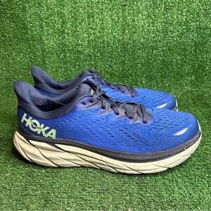 Hoka One One Clifton 8 Mens Size 9.5 D Blue Athletic Running Sneakers Shoes